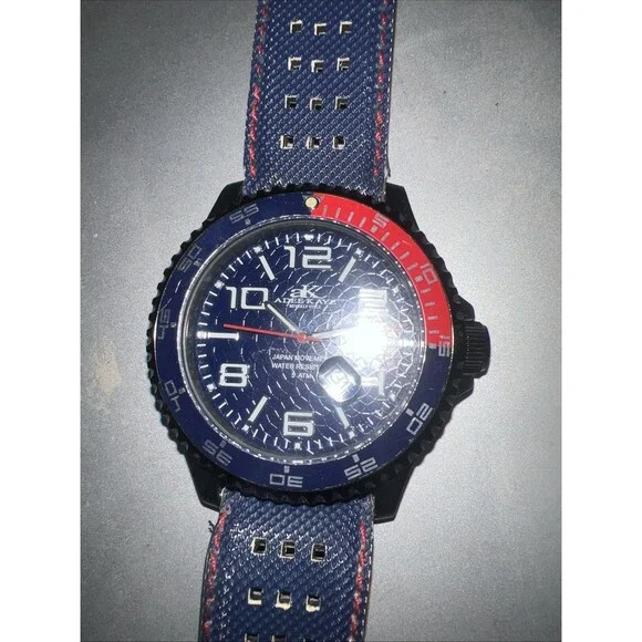 Adee Kaye AK2229 50M 52MM Red Dial Rotating Bezel Japan Movement Watch! 138